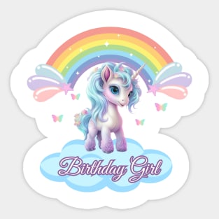 Birthday Girl Unicorn Sticker